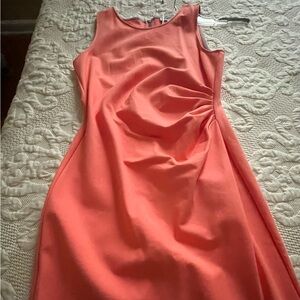 Elegant Coral Sleeveless Dress
